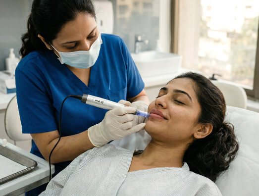 Lip Microneedling with Growth Factors